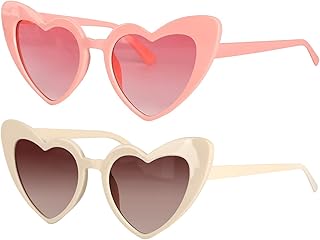 Lunettes de soleil design cœur vintage des années 70 pour femmes et enfants