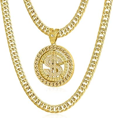 Chaîne en or pour hommes the white shop avec pendentif signe dollar /