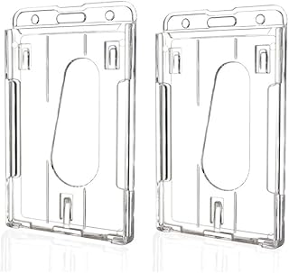 Amzoya 10 pièces protecteurs de cartes, porte-badge robuste, 2 fentes pour le pouce