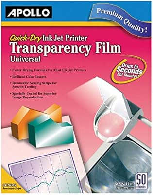 Film transparent apollo pour imprimantes à jet d'encre séchage rapide universel 50 feuilles par paquet. Diaytar : Votre source de bonnes affaires en ligne