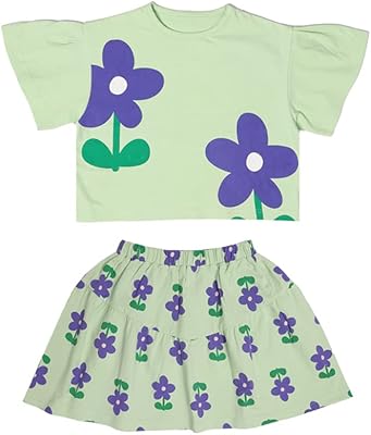 Ensemble t-shirt et jupe ecco pour fille, ensemble 2 pièces t-shirt et jupe