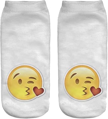 Chaussettes basses en polyester emoji kiss, style différent, taille unique. Diaytar Sénégal : Le choix, la qualité, l'économie réunis
