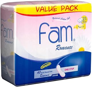 Serviettes hygiéniques fam ultra douces au toucher coton naturel sans ailes de romance