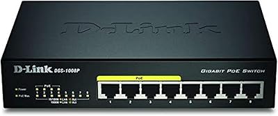 D-link, adaptateur de bureau intelligent avec 8 ports poe, noir - dgs-1008p/e