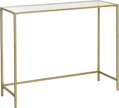 Table console vassagile en verre trempé, table de canapé ou table d'entrée moderne