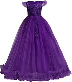 Robe trapèze longue brodée de fleurs pour filles pour bal, anniversaire et mariage