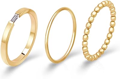 Bague de promesse empilable plaquée or 18 carats pour elle bagues en hommes