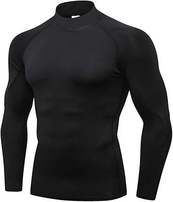 Chemises de compression à manches longues pour hommes, chemises de gymnastique d'entraînement, sous-vêtements