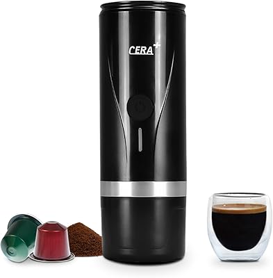 Cafetière électrique portable cera + sans chaleur compatible avec les capsules de café