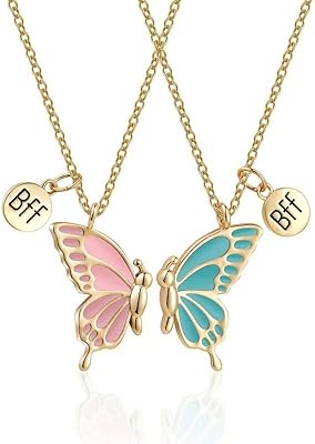 Colliers meilleurs amis en émail papillon, collier d'amitié meilleurs amis pour filles adolescentes