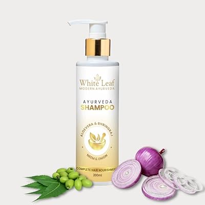 Shampooing anti-pelliculaire pour la croissance et la chute des cheveux à feuilles blanches