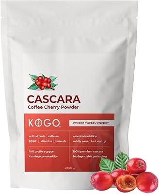 Poudre de cerise de café kogo cascara, poudre de superaliments, sans gluten, végétalien