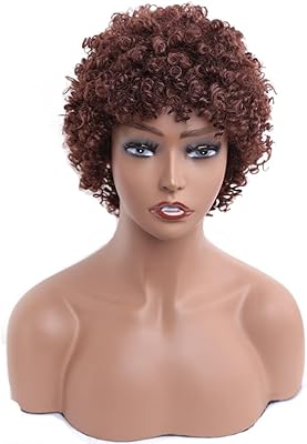 Perruque courte pour femmes noires, perruque complète synthétique courte noire sans dentelle frontale