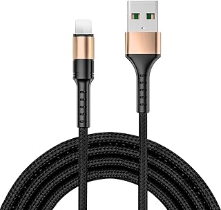 Câble de charge rapide en nylon adagasi pour iphone 6/7/8/x/11/12/13 (2m, or, 3a)