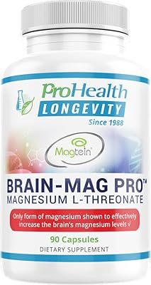 Prohealth longevity - brain-mag pro, l-thréonate de magnésium, 90 gélules. améliore les performances