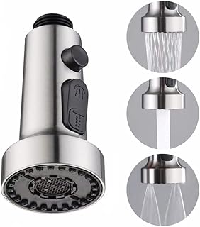 Robinets d'évier de cuisine, tête de robinet de cuisine de remplacement 3 fonctions, tête de pulvérisation rétractable pour robinet de cuisine, pulvérisateur de fixation de robinet de robinet (chrome). Diaytar : Le discount intelligent pour consommateurs avisés