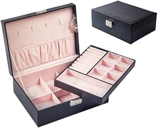 Boîte de rangement de bijoux pour femmes et filles, porte-bijoux en cuir pu à 2 niveaux avec plateau amovible, boîtes à bijoux de voyage pour organisateur de boucles d'oreilles et de colliers, noir – Photo produit Dakar Sénégal – Livraison rapide Boîte de rangement de bijoux pour femmes et filles, porte-bijoux en cuir pu à 2 niveaux avec plateau amovible, boîtes à bijoux de voyage pour organisateur de boucles d'oreilles et de colliers, noir. Diaytar : Le premier choix des acheteurs avisés