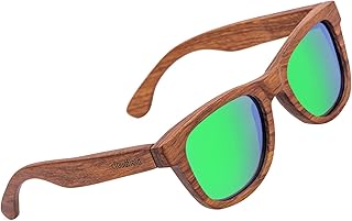 Lunettes de soleil en bois verres polarisés monture bambou avec revêtement
