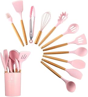 Ensemble d'ustensiles de cuisine en silicone avec support, ensemble de spatules de cuisson