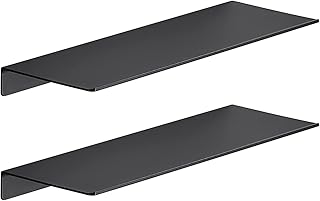 Étagères flottantes gom étagères de rangement salle de bain fixation murale aluminium
