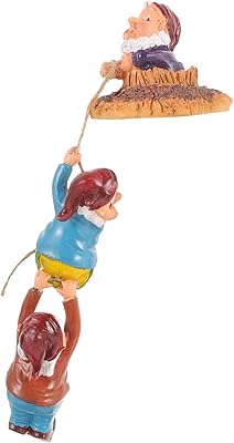 Yardui 1 ensemble de figurines de nain d'arbre câlin d'escalade en résine