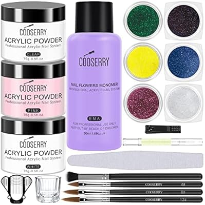 Kit d'ongles en acrylique - kit professionnel de poudre et de liquide acryliques