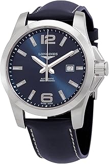 Montre homme longines conquest automatique cadran bleu soleil l3.778.4.96.0, bracelet