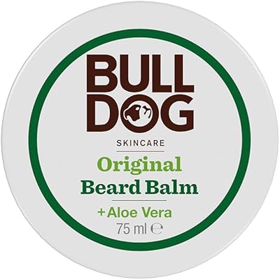 Baume à barbe bulldog original pour homme, contient de l'aloe vera, de l'huile de caméline et du thé vert, absorption rapide et réduit les démangeaisons, hydratant sain et nourrissant pour barbe douce, pour usage régulier, 75 ml - cadeau fête des pères. Diaytar : Des prix mini pour un service maxi