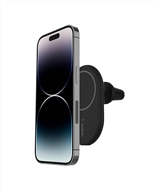 Support mobile de voiture belkin magnetic boost charge pour chargement sans fil compatible