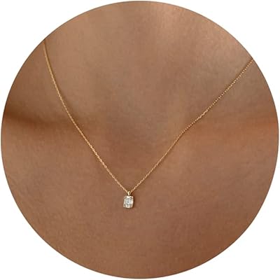 Collier de diamants pour femmes, élégant collier plaqué or 14 carats parsemé