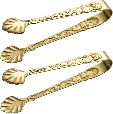2 pièces elecdon cuillères à sucre en acier inoxydable rose petite fleur servant