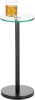 Table d'appoint en verre mdesign - petite table d'appoint ronde en métal