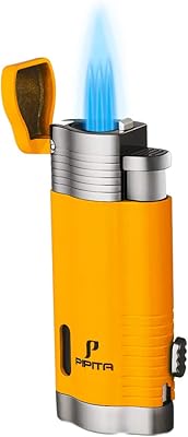 Allume-cigare coupe-vent pepita, allume-cigare à gaz, triple flamme bleue, allume-cigare gonflable rechargeable