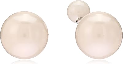 Boucles d'oreilles à tige en argent sterling pour femme, perles d'eau douce double