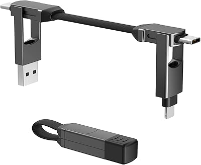 Câble de charge multi-usage shun 5-en-1 avec porte-clés magnétique câble de données