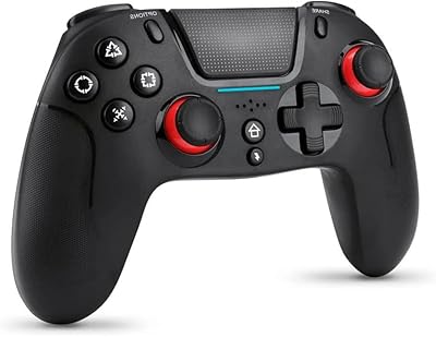 Manette de jeu justadil, manette sans fil avec double vibration/joystick sensible à 6