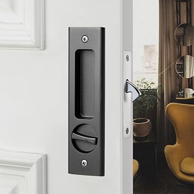 Poignée de porte de poche hokone avec serrure de porte coulissante à clé