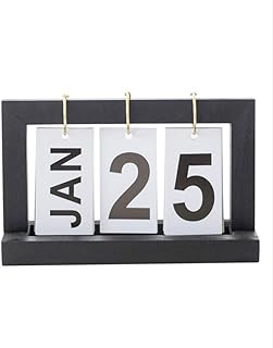 Calendrier de bureau pliant en bois chic quotidien, calendrier de table de décoration