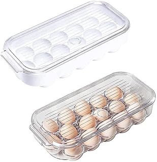 Ecv 16 pièces en plastique transparent blanc pour réfrigérateur, conteneurs de stockage d'œufs
