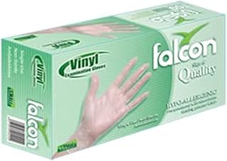 Gants en vinyle falcon - transparents sans poudre (s) 100 pièces