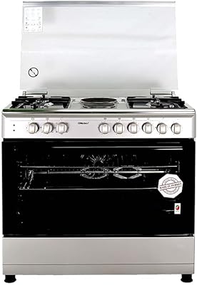 Cuisinière gaz noble et électrique 90 x 60 4 feux 2 plaques
