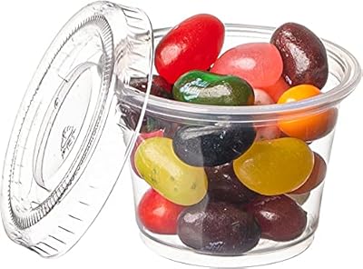 Ensemble de gobelets en plastique jetables en cristal avec couvercles pour condiments, shots