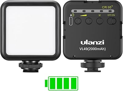 Lampe vidéo led ulanzi vl49 2000 mah avec 3 chaussures froides