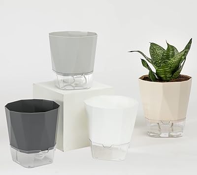 Pots de fleurs wish, paquet de 4 pots de fleurs en plastique à