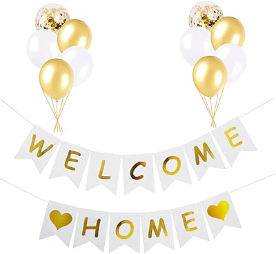 Bannière de bienvenue virile avec ballons litax pour pendaison de crémaillère, baby shower