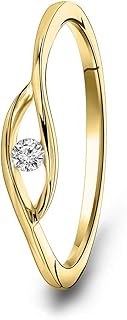 Bague de fiançailles meur jewellery pour femme avec diamant solitaire 0,05 ct or jaune/or blanc 9 carats/or 375. Diaytar Sénégal : Innovation, diversité et accessibilité