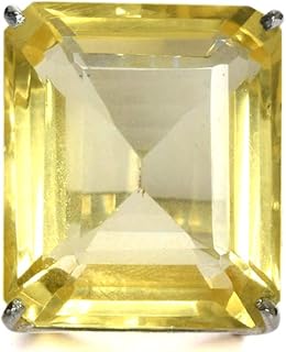 Bague citrine jaune 14,20 g, bague avec pierre de naissance de novembre, plaqué argent sterling 925, bijoux avec pierres précieuses authentiques, cadeau pour femmes. L'expérience e-commerce réinventée par Diaytar au Sénégal