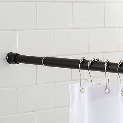 Tringle à rideau de douche romaine - tige de tension réglable en acier