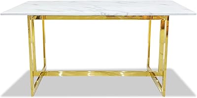 Table à manger rectangulaire avec design en marbre pour la décoration de la maison