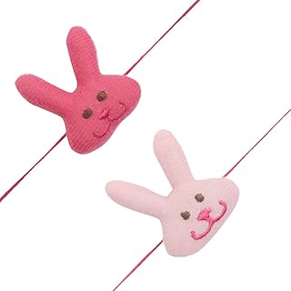 Ensemble d'accessoires de 2 mini lapins en peluche roses pour bébé frère |